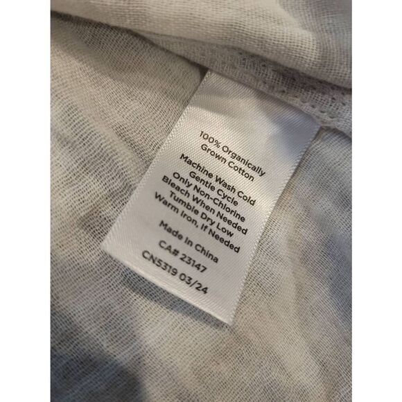 NWT Haven Well Within Robe Women's Medium Green Organic Cotton Gauze Ikat Print - Picture 5 of 5